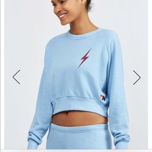 Aviator Nation Bolt Cropped Sweatshirt - BANDIER